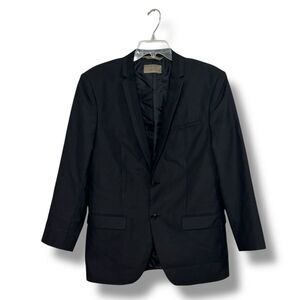 Zara Men’s Black Two Button Blazer Modern Tailored Smart Casual Jacket
